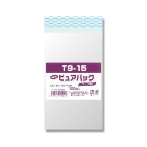 (業務用セット) NEWピュアパックテープ付 100枚入T-9-15 15cmx9cm 【×10セット】 商品画像