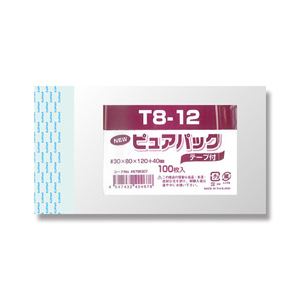 (業務用セット) NEWピュアパックテープ付 100枚入T-8-12 12cmx8cm  【×20セット】 商品画像