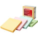 （業務用セット） 粘着メモ キューブ パステル 7.6×7.6cm 1冊（400枚） 【×10セット】