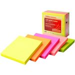 （業務用セット） 粘着メモ キューブ ネオン 7.6×7.6cm 1冊（400枚） 【×10セット】