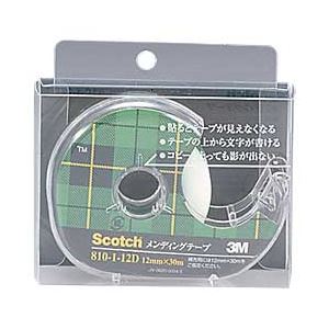 （業務用セット） スコッチ メンディングテープ 小巻 （1.2cm×30m） ディスペンサー付 【×10セット】 - 拡大画像