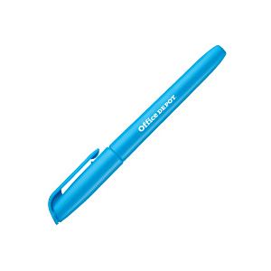 （業務用セット） 蛍光ペン シングルタイプ ブルー 1箱（10本） 【×10セット】 - 拡大画像
