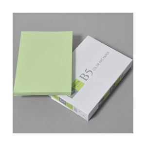 （業務用セット） APPJ カラーペーパー グリーン B5冊 500枚 型番：CPG004 【×5セット】 - 拡大画像