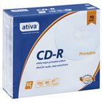 （業務用セット） ativa CD-R 700MB ホワイトレーベル 個別ケース 10枚入 【×5セット】