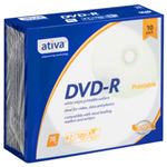 （業務用セット） ativa データ用DVD-R 4.7GB ホワイトレーベル 個別ケース 10枚入 【×5セット】