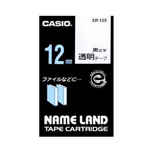 （業務用セット） カシオ（CASIO） ネームランド エコテープカートリッジ 透明に黒文字 12mm 【×5セット】 - 拡大画像
