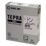 （業務用セット） 「テプラ」PROシリーズテープ スタンダード 透明に白文字 12mm 【×5セット】
