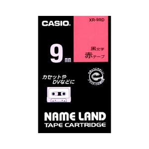 （業務用セット） カシオ（CASIO） ネームランド エコテープカートリッジ 赤に黒文字 9mm  【×10セット】 - 拡大画像
