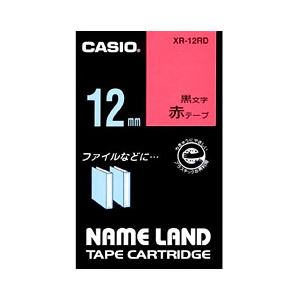 （業務用セット） カシオ（CASIO） ネームランド エコテープカートリッジ 赤に黒文字 12mm  【×10セット】 - 拡大画像