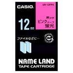 （業務用セット） カシオ（CASIO） ネームランド エコテープカートリッジ 蛍光ピンクに黒文字 12mm  【×10セット】