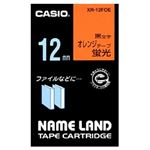 （業務用セット） カシオ（CASIO） ネームランド エコテープカートリッジ 蛍光オレンジに黒文字 12mm  【×10セット】