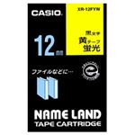 （業務用セット） カシオ（CASIO） ネームランド エコテープカートリッジ 蛍光イエローに黒文字 12mm  【×10セット】