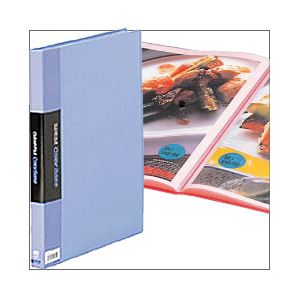 （業務用セット） クリアファイル カラーベース（タテ） A4・ポケット40枚・ブルー 【×5セット】 - 拡大画像