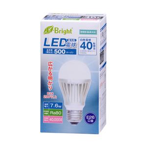 （業務用セット） オーム電機 LED電球 E26口金 40形・昼白色・7.6W LDA8D-G AH20 【×3セット】 - 拡大画像