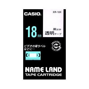 （業務用セット） カシオ（CASIO） ネームランド エコテープカートリッジ 透明に黒文字 18mm  【×5セット】 - 拡大画像