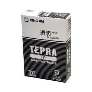 （業務用セット） 「テプラ」TRシリーズ対応テープ 透明に黒文字 9mm  【×5セット】 - 拡大画像