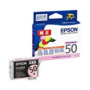 （業務用セット） エプソン（EPSON） インクカートリッジ ライトマゼンタ 型番：ICLM50 単位：1個 【×3セット】 - 拡大画像