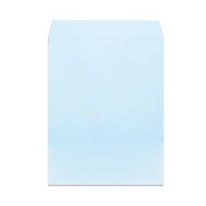 （業務用セット） パステルカラー封筒 角形3号 〒枠なし ブルー 1パック（100枚） 【×3セット】 - 拡大画像
