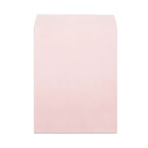 （業務用セット） パステルカラー封筒 角形3号 〒枠なし ピンク 1パック（100枚） 【×3セット】 - 拡大画像