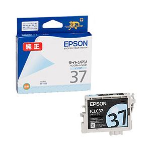 （業務用セット） エプソン（EPSON） インクカートリッジ ライトシアン 型番：ICLC37 単位：1個 【×3セット】 - 拡大画像