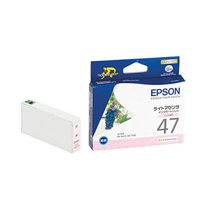 （業務用セット） エプソン（EPSON） インクカートリッジ ライトマゼンタ 型番：ICLM47 単位：1個 【×3セット】 - 拡大画像