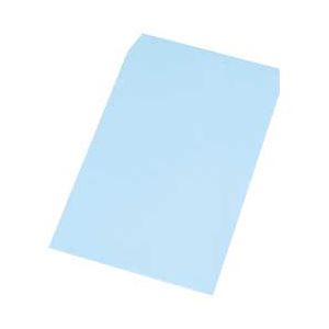 （業務用セット） パステルカラー封筒 角形2号 〒枠なし ブルー 1パック（100枚） 【×3セット】 - 拡大画像