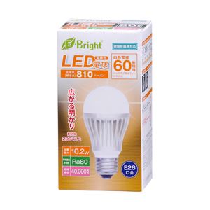 （業務用セット） オーム電機 LED電球（高輝度タイプ） E26口金 60形・電球色・10.2W LDA10L-G AH20 【×3セット】 - 拡大画像