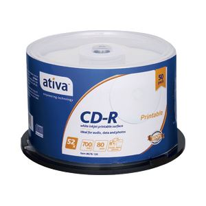 (業務用セット) ativa CD-R 700MB ホワイトレーベル スピンドルケース 50枚入 【×3セット】 商品画像
