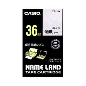 （業務用セット） カシオ（CASIO） ネームランド エコテープカートリッジ 透明に黒文字 36mm 【×3セット】 - 拡大画像