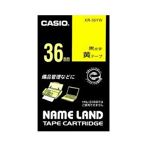 （業務用セット） カシオ（CASIO） ネームランド エコテープカートリッジ 黄に黒文字 36mm  【×5セット】 - 拡大画像