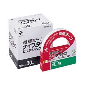（業務用セット） ニチバン ナイスタック 両面テープ ビジネスパック （1.5cm×30m） 1箱（5巻） 【×2セット】 - 拡大画像