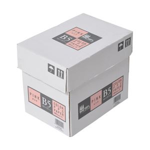 （業務用セット） APPJ カラーペーパー ピンク B5箱 500枚×5冊 型番：CPP004ハコ 【×2セット】 - 拡大画像