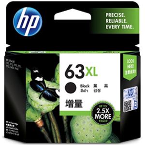 HP 純正インクカートリッジ F6U64AA（HP63XL） ブラック（増量） 単位：1個