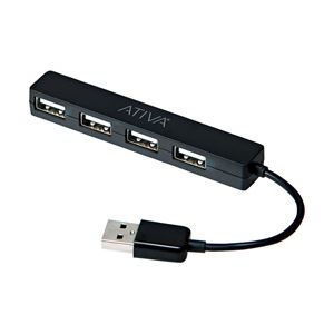 オフィスデポ オリジナル ATIVA USB4ポートHub 色：ブラック 1個