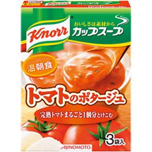 （まとめ）味の素 クノール カップスープ 完熟トマトまるごと1個分とけこむ トマトのポタージュ 1箱(18.2gx3袋入)【×10セット】