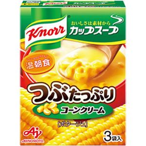（まとめ）味の素 クノール カップスープ つぶたっぷりコーンクリーム 1箱(16.5g×3袋)【×20セット】
