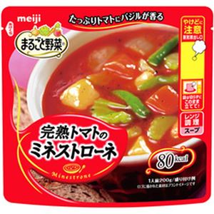 （まとめ）明治 まるごと野菜 完熟トマトのミネストローネ(200g)【×10セット】
