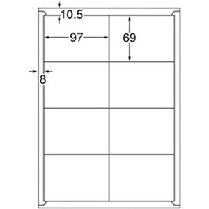 （まとめ）スリーエムジャパン エーワン  ラベルシール[プリンタ兼用] A4 四辺余白付 ホワイト 1パック(8面四辺余白付 1片サイズ:97×69mm  22シート入) 72208【×5セット】