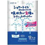 （まとめ）エリエール シャワートイレのためにつくった吸収力が2倍のトイレットペーパー 114mm×23m 芯径:38mm 直径:110mm 1パック(12ロール)【×10セット】