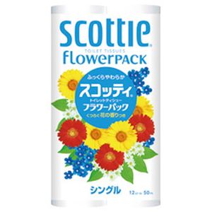 （まとめ）クレシア スコッティ トイレットティシュー シングル 11.4cm×50m 芯径:39mm 直径:98mm 1パック(12ロール)【×10セット】