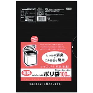 （まとめ）ケミカルジャパン 消臭トイレコーナー用ポリ袋 TP-100 1パック(100枚)【×10セット】