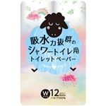 （まとめ）アスト トイレットペーパー ハッピースタイルシャワー ダブル 23m 1パック(12ロール)【×10セット】