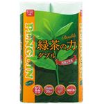 （まとめ）丸富製紙 トイレットペーパー 緑茶の力 ティーフラボン 緑茶の香り ダブル 35m 1パック(12ロール)【×10セット】