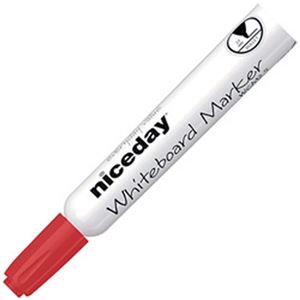 （まとめ）オフィスデポオリジナル niceday ホワイトボードマーカー 丸芯 2.5mm 赤 1箱(12本)【×10セット】