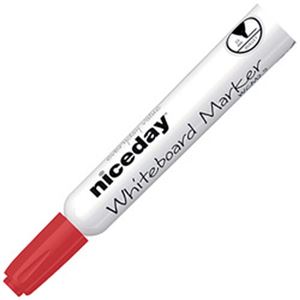 （まとめ）オフィスデポオリジナル niceday ホワイトボードマーカー 丸芯 2.5mm 赤 1本【×100セット】