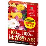 （まとめ）ASMIX ラミネーター専用フィルム 100μ はがき(A6)サイズ F1023 1箱(100枚)【×10セット】