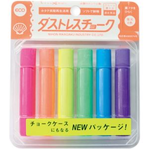 （まとめ）蛍光チョーク 6色 1パック(6本入)【×10セット】