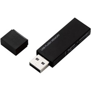 （まとめ）エレコム USB2.0対応 キャップ式USBメモリ 8GB ブラック MF-MSU2B08GBK 1個【×3セット】