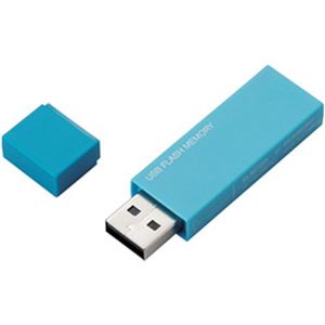 （まとめ）エレコム USB2.0対応 キャップ式USBメモリ 16GB ブルー MF-MSU2B16GBU 1個【×3セット】