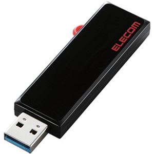 エレコム USB3.1対応 スライド式USBメモリ 64GB ブラック MF-KCU3A64GBK 1個